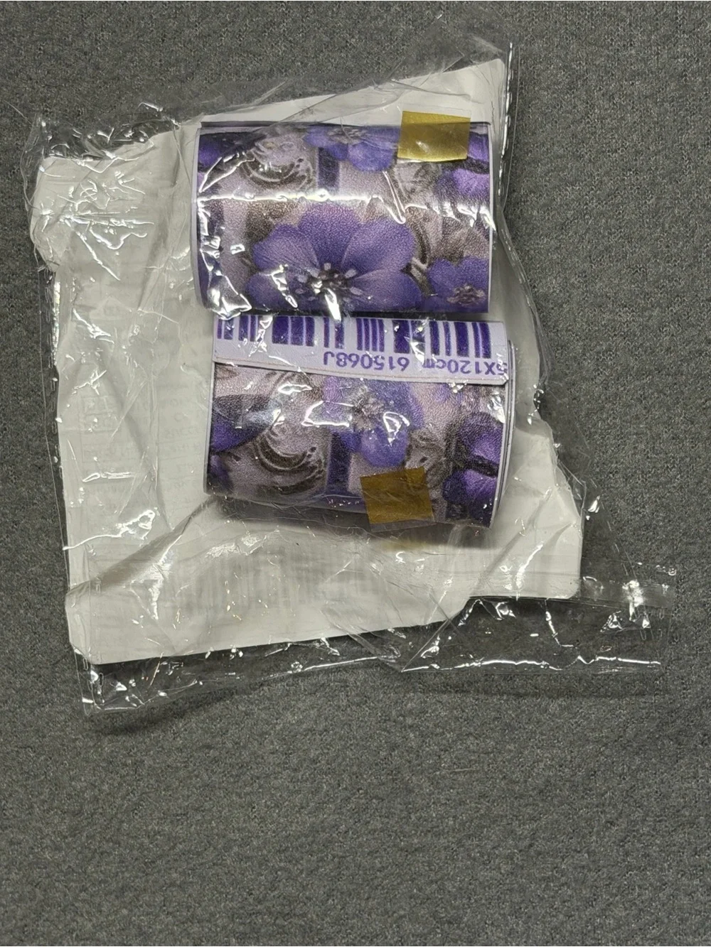 Floral Purple Decorative Tape 2 rolls new in plastic